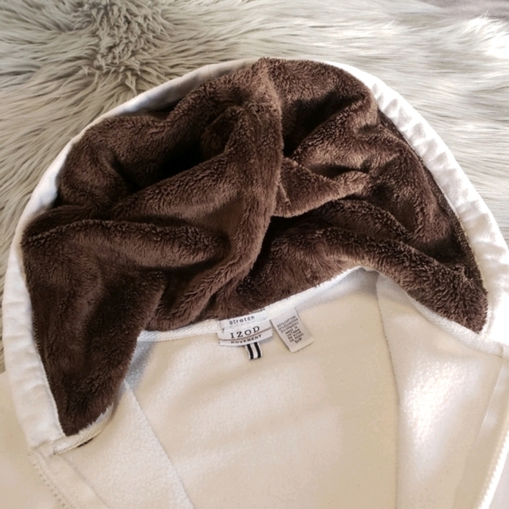 Izod Faux Fur Off-White Hoodie